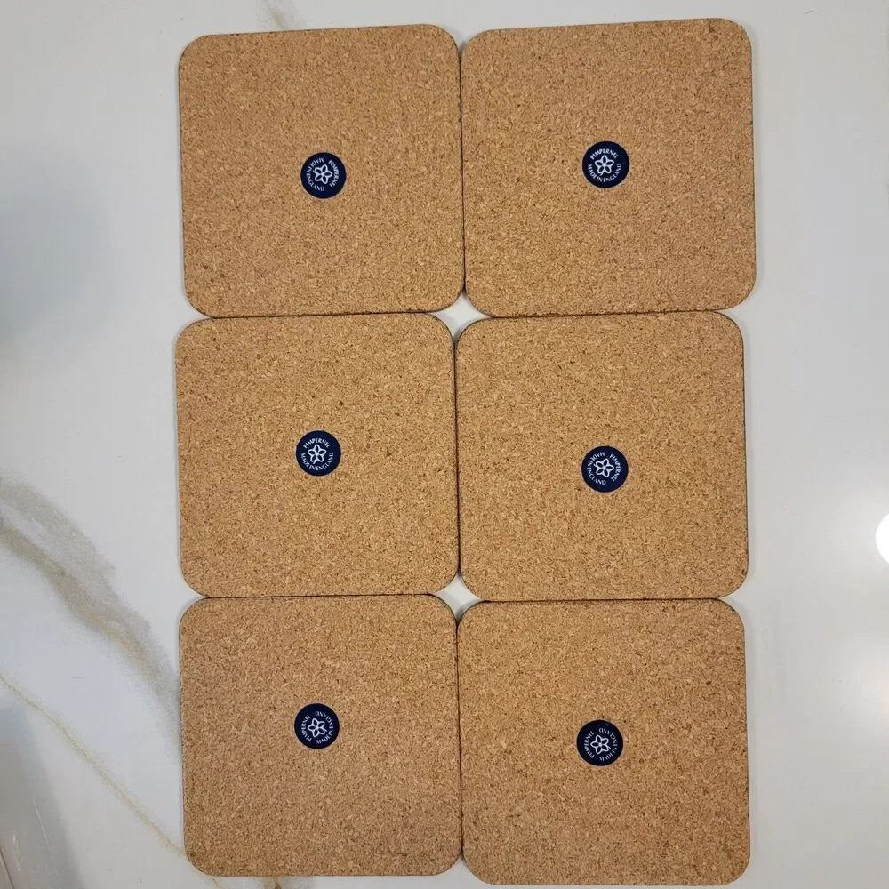 Pimpernel CANDY STICKS 6 Set Vintage Christmas Themed Cork Backed Wood Coasters